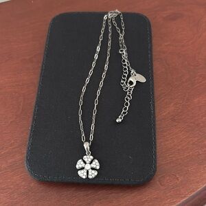 Lia Sofia gun metal silver chain and clear crystal necklace